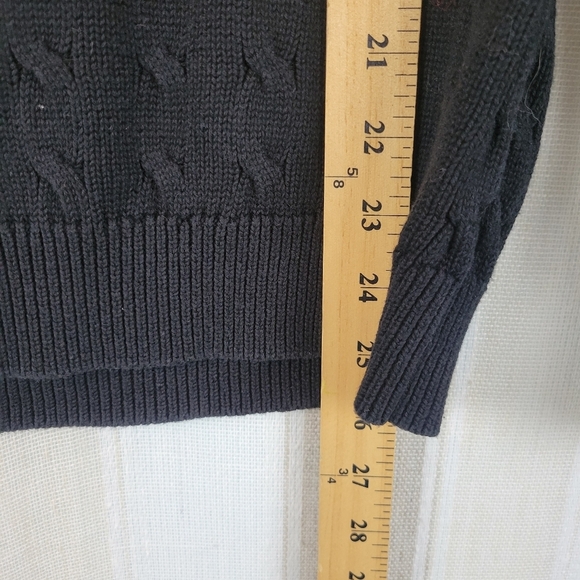 Lauren Ralph Lauren 100% Cotton Cable Knit Sweater Black Size Extra Large - Picture 5 of 9